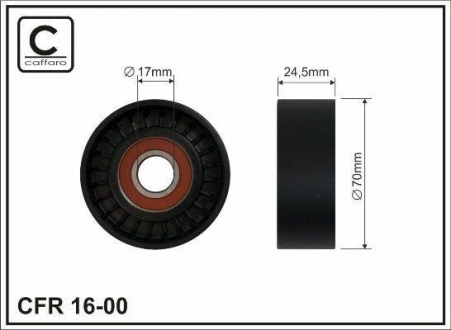 Ролик натяжитель ручейкового ремня Fiat 1,4-1,6 [12V, 16V] 96- CAFFARO 16-00