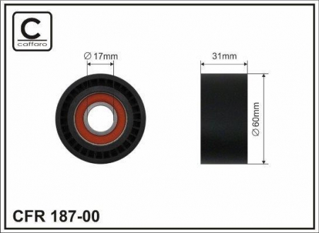 Ролик натяжитель ремня Renault 2.2dCi-2.5dCi 09.00- CAFFARO 187-00