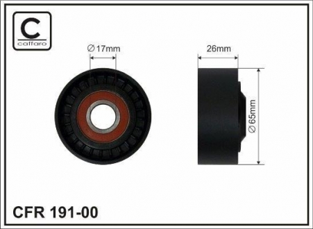 Ролик натяжной (отдельно) ГРМ Renault Clio 1,4 16V 05- 1,5dCI 05- Dacia Logan CAFFARO 191-00 (фото 1)