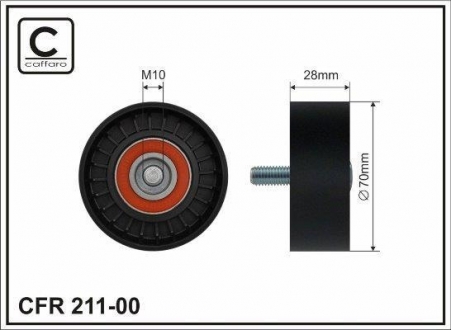 Ролик натяжитель ремня Hyundai Accent, Elantra, Tucson CAFFARO 211-00