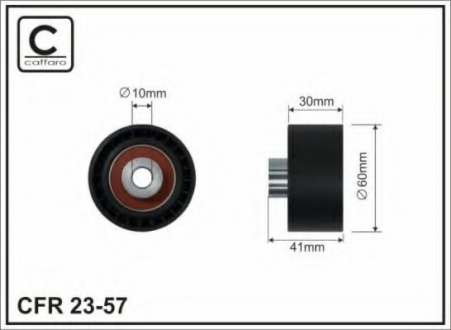 РОЛИК НАПРАВЛЯЮЩИЙ РЕМЕНЬ ГРМ Citroen C4/C5/Peugeot 307. 407 2,0 HDI(136) 02.04-/Ford Focus C-Max 2, CAFFARO 23-57