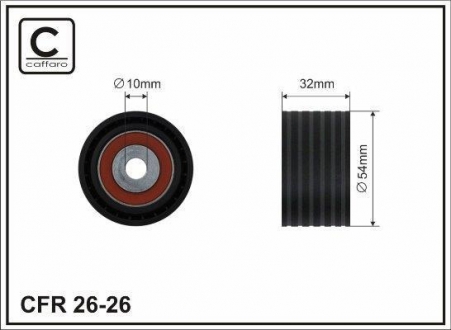 Ролик паразитный ремня ГРМ Renault Clio,Kangoo,Megane,Scenic,Laguna 1.4/1.6 CAFFARO 26-26