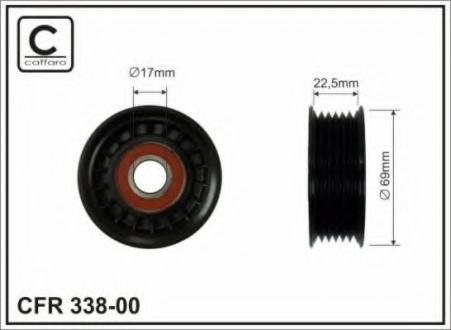 (69x17x22,5) Ролик до натяжного механізму Mazda 3/5 1.8/2.0 10.03- CAFFARO 338-00