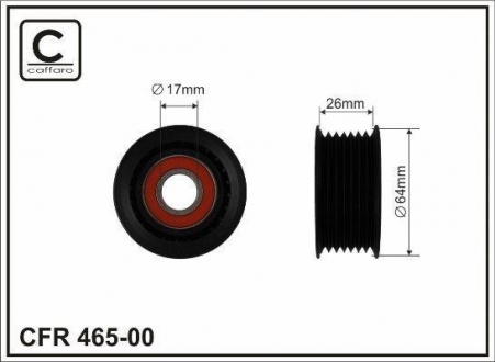 Ролик натяжной планки VW Golf III 2.8VR6 92-97 Ford Galaxy 2.8V6 95-00 CAFFARO 465-00