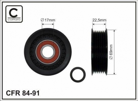 Ролик направляющий OPEL/RENAULT/SAAB 3.0CDTi 3.0dCi 3.0Tid 01- CAFFARO 84-91