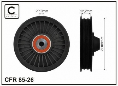 Ролик натяжной ручейкового ремня Mercedes Sprinter 308-313CDI 00- CAFFARO 85-26