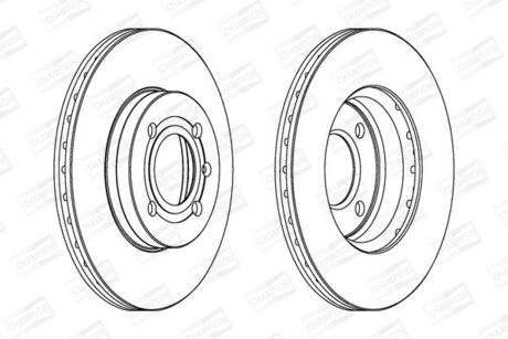 VW Диск тормозной передн. вентил.Golf II,III,Caddy II,Passat,Vento CHAMPION 561448CH