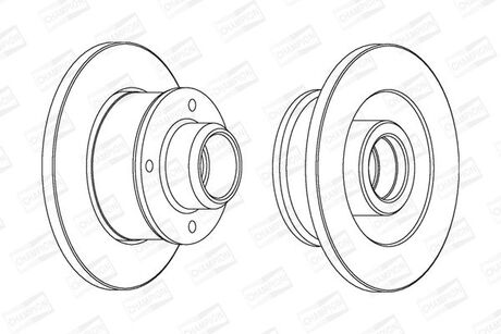 Диск тормозной vw golf iv, polo задн. CHAMPION 561460CH-1