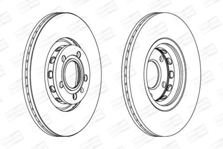 VW Диск тормозной передн.Passat,Skoda SuperB 00- CHAMPION 561548CH