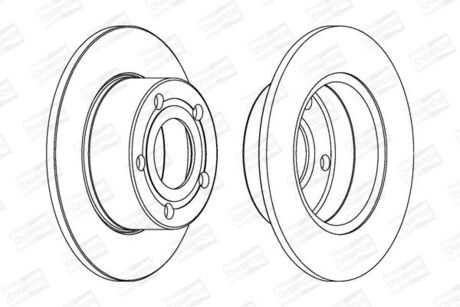 VW Диск тормозной задн.Audi 100/A6,Passat Skoda Superb CHAMPION 561549CH