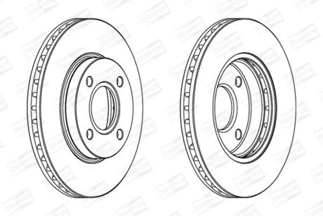 FORD Диск тормозной передн. Mondeo 94- Scorpio -98 (260*24) CHAMPION 561678CH