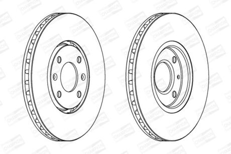 PEUGEOT Диск тормозной передний 406,Citroen Xantia 95- CHAMPION 562019CH (фото 1)