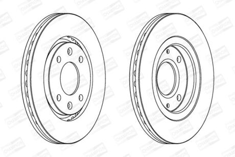 PEUGEOT Тормозной диск передн. 406 1.6/2.1TD 95- CHAMPION 562027CH (фото 1)