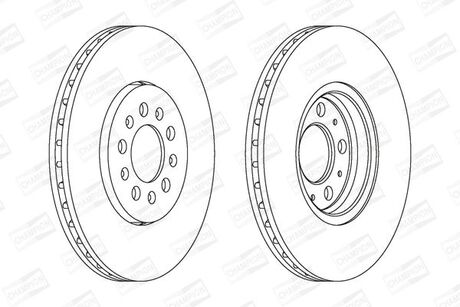 VW Тормозной диск передн.Audi A1Golf IV, Polo Skoda Fabia,Octavia I,Roomster,Polo 96- CHAMPION 562041CH