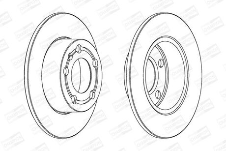 VW Диск тормозной задний Golf,Skoda Fabia,Octavia,Seat CHAMPION 562053CH