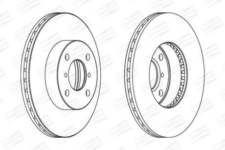 SUZUKI Диск тормозной передний Liana 02-, Baleno 1.8/1.9TD CHAMPION 562179CH (фото 1)