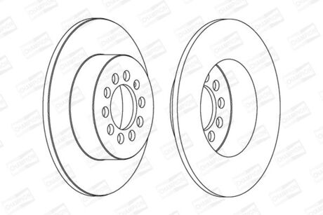 VW Диск тормозной задн.Audi A3 03-Golf V, CaddySkodaSeat CHAMPION 562236CH