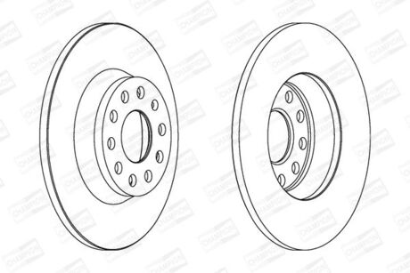 Диск тормозной skoda superb, yeti, vw golf v, passat задн. CHAMPION 562258CH