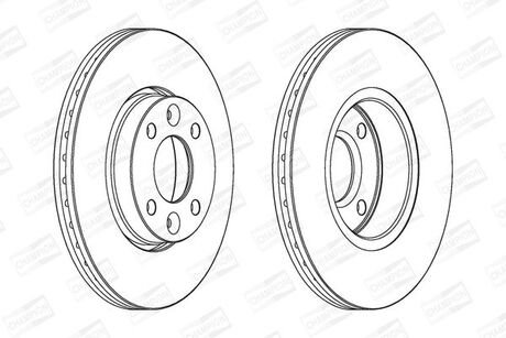 Диск тормозной DACIA LOGAN, NISSAN, RENAULT, передн., вент. CHAMPION 562268CH (фото 1)