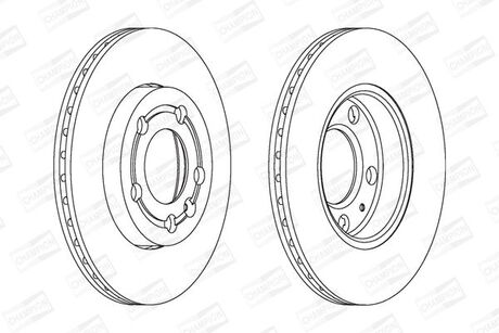 Диск тормозной skoda roomster, vw polo передн., вент. CHAMPION 562307CH