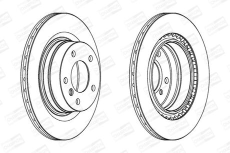 BMW диск тормозной задн.E81,3 E90,F30 03- CHAMPION 562316CH