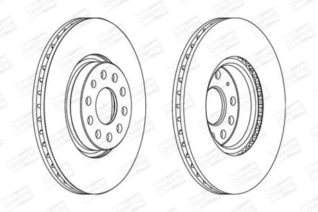 Диск тормозной audi q3, vw jetta, skoda yeti передн. CHAMPION 562387CH