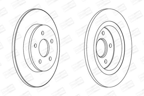 FORD Диск тормозной задн.C-Max,Focus II,Volvo C30/70,S40,V40/50 03- CHAMPION 562411CH