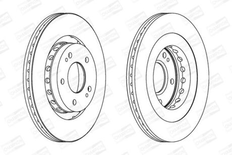 MITSUBISHI Диск тормозной передн.Airtrek,Outlander 03-,Citroen c-Crosser,Peugeot 4007 07- CHAMPION 562528CH (фото 1)