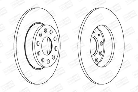 VW Диск тормозной задн.Audi A3 08-Golf VI 08-, Caddy IIISkodaSeat CHAMPION 562614CH