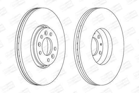 CITROEN Тормозной диск передн. Jumpy,C5 III 08-,Fiat scudo,Peugeot 407,508,Expert 07- CHAMPION 562622CH