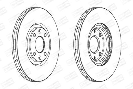 CITROEN Диск тормозной передн.C4,DS4,DS5, Peugeot 308,3008,5008 CHAMPION 562641CH