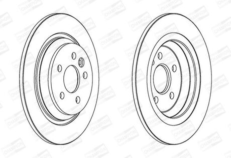 VOLVO Диск тормозной задн.S60 II,80 II,V60,XC70 06- CHAMPION 562741CH (фото 1)