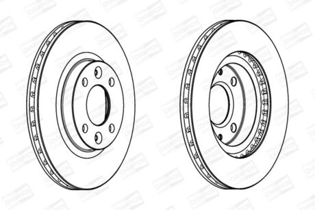 Диск тормозной dacia logan 1.2 1.5 2012-, sandero 2012-,renault clio iv 2012- передн. (champio CHAMPION 562960CH