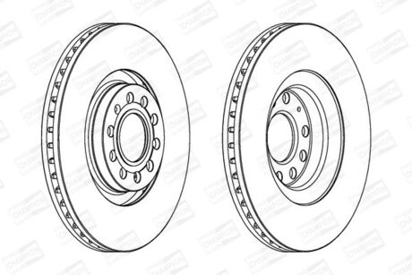 VW Диск тормозной передн.Audi A4,A6 2.7/4.2 98- CHAMPION 562978CH-1