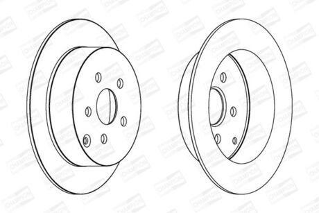 TOYOTA Диск тормозной задн.Celica T23 99-05 CHAMPION 563037CH