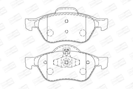 Комплект колодок гальмівних дискових гальм (4шт) CHAMPION 573244CH