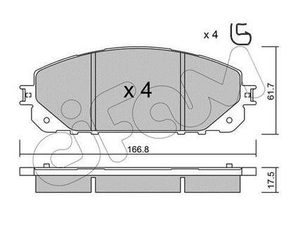 JEEP К-т гальмівних колодок Cherokee 13- CIFAM 82210000 (фото 1)