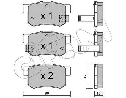 HONDA Колодки гальмівні задні Accord,Civic VII,FR-V,Stream 99- CIFAM 822-173-0