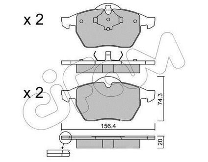 Гальмівні колодки пер. A4/Golf/Passat 94- (ATE) CIFAM 822-181-2