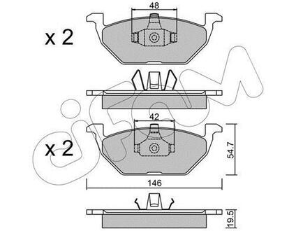 VW Колодки торм.передн.Golf-IV 1.6/1.9TD,Audi A3 CIFAM 822-211-1