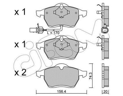 Колодки гальмівні передні T4 90-03 CIFAM 822-279-1