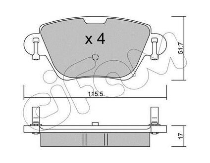 FORD Тормозные колодки задн.Mondeo III 00-,Kangoo 01-,Jaguar X-Type CIFAM 822-319-0