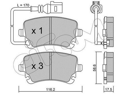 VW Тормозные колодки задн.Audi A4/A6/A8 04-T5 03- CIFAM 822-554-0