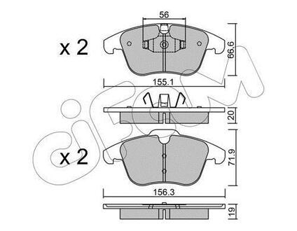 Колодки гальмівні пер. V60/S60/XC70/V70/S80/Discovery/Evoque/Freelander/Galaxy/Mondeo/S-Max 06- CIFAM 822-675-0