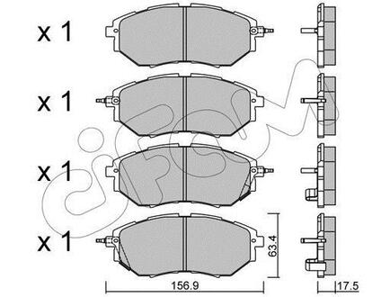 SUBARU гальмівні колодки передн. LEGACY IV, FORESTER, OUTBACK 09- CIFAM 822-763-0 (фото 1)