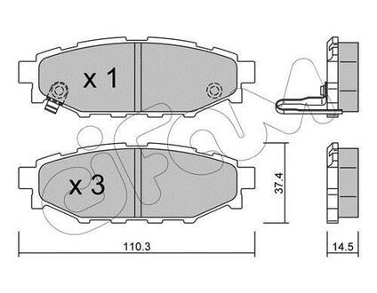 SUBARU Тормозные колодки задн. Forester,Impreza,Legacy,Outback CIFAM 822-764-0