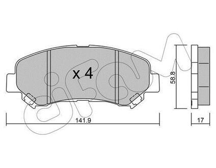 Гальмівні колодки перед. QASHQAI I/QASHQAI II/ X-TRAIL 1.5D-2.5 07- CIFAM 822-792-0