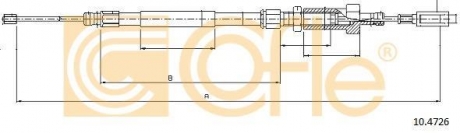 Трос ручного тормоза перед. Ducato/Boxer 02-06 (диск.) (1463/645) COFLE 10.4726