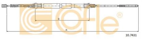 Трос ручного тормоза зад. Caddy 96-03 Л=Пр. (барабан) (1670/1122) COFLE 10.7431