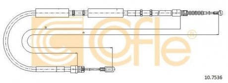 Трос стояночного тормоза COFLE 10.7536 (фото 1)